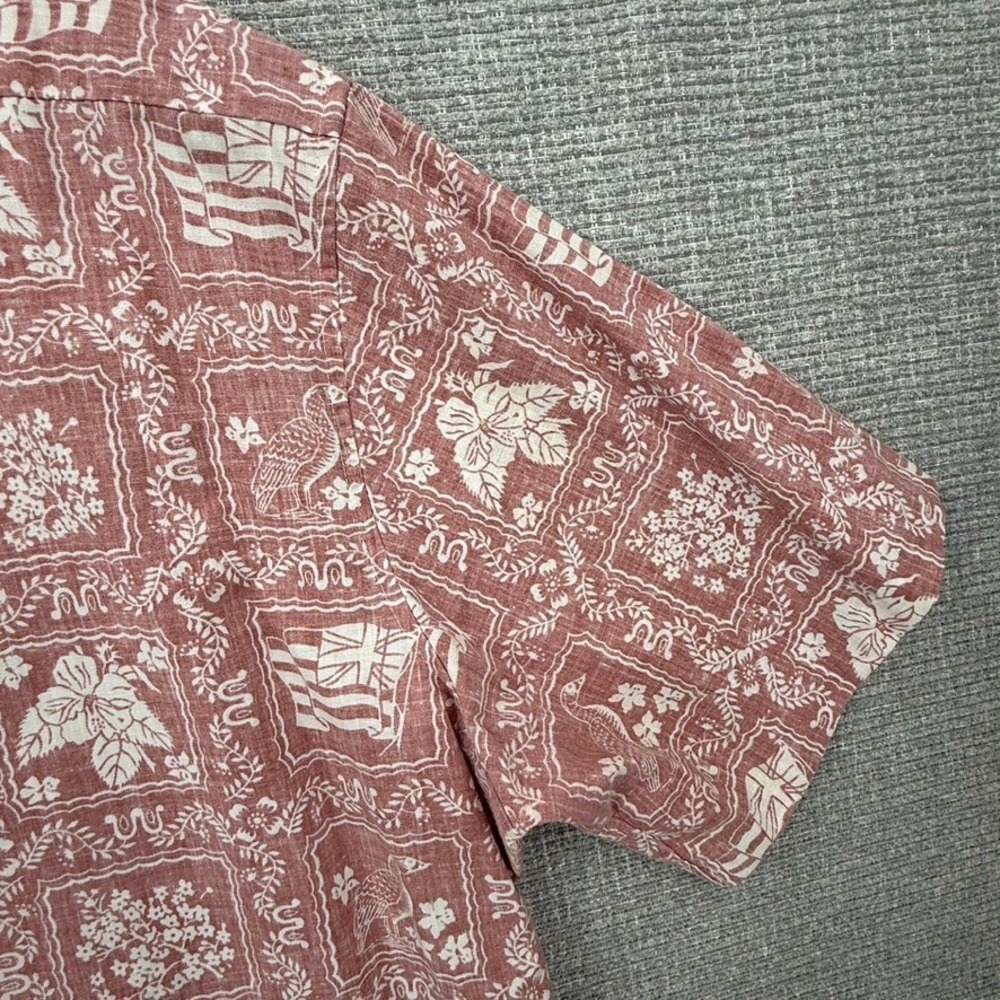 Vtg Reyn Spooner Sz 3XL Y2K Rust Red Lahaina Sailor Floral Hawaiia Kloth Popover - Picture 8 of 12